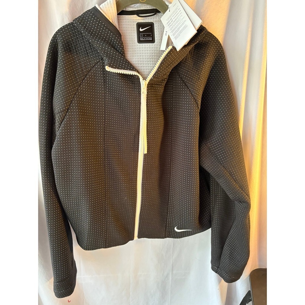 Nike Tech Pack Womens Loose Fit Full Zip Hoodie Black White CZ1380-010 Size‎ L